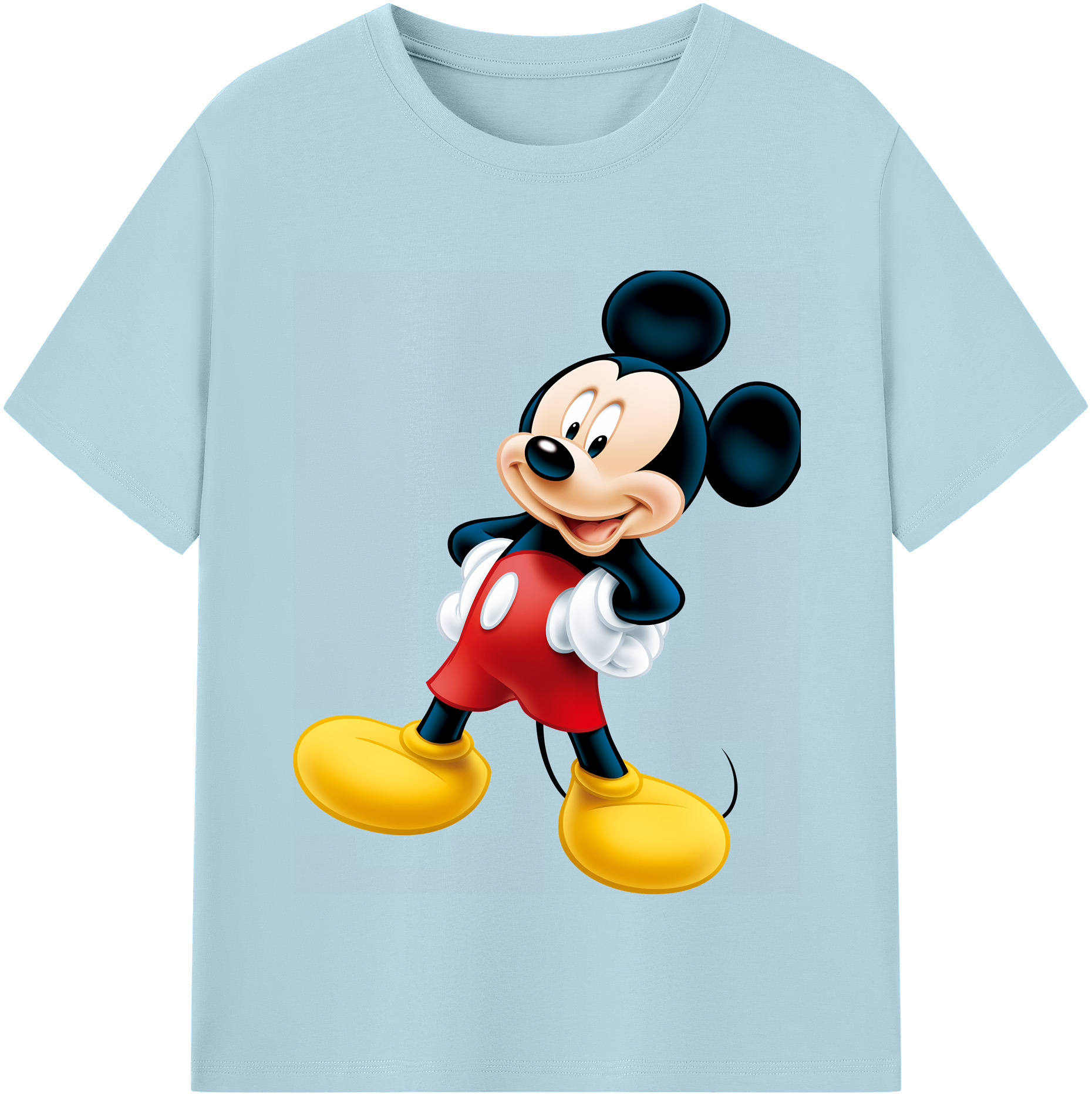 （画像用） ミッキーマウス Mickey Mouse 綿100％半袖Tシャツ（フロントプリント）